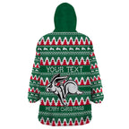 Personalised Rabbitohs Rugby Wearable Blanket Hoodie Christmas Simple Vibe 2023 LT9