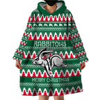 Personalised Rabbitohs Rugby Wearable Blanket Hoodie Christmas Simple Vibe 2023 LT9