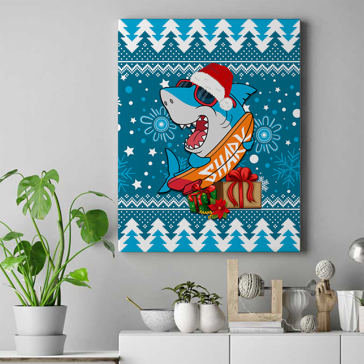 sharks-rugby-canvas-wall-art-chirstmas-vibe-2023