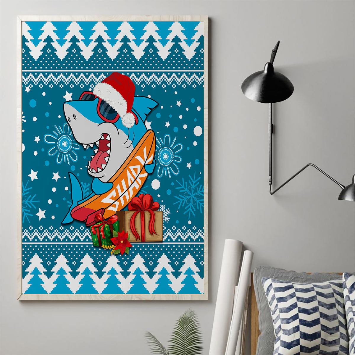 sharks-rugby-canvas-wall-art-chirstmas-vibe-2023
