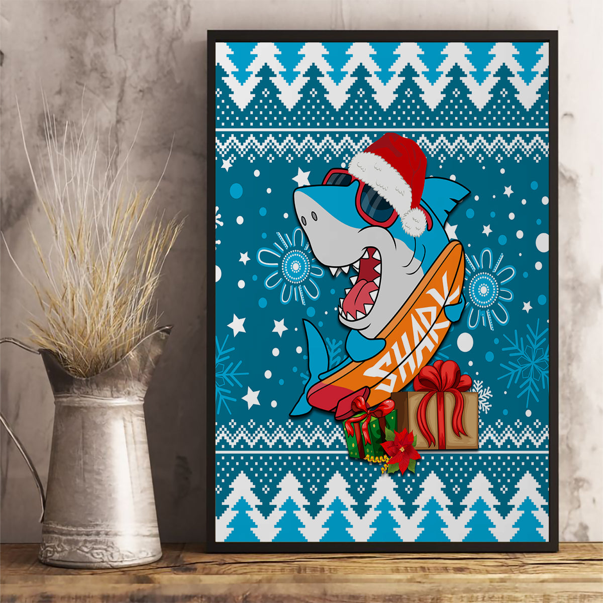 sharks-rugby-canvas-wall-art-chirstmas-vibe-2023