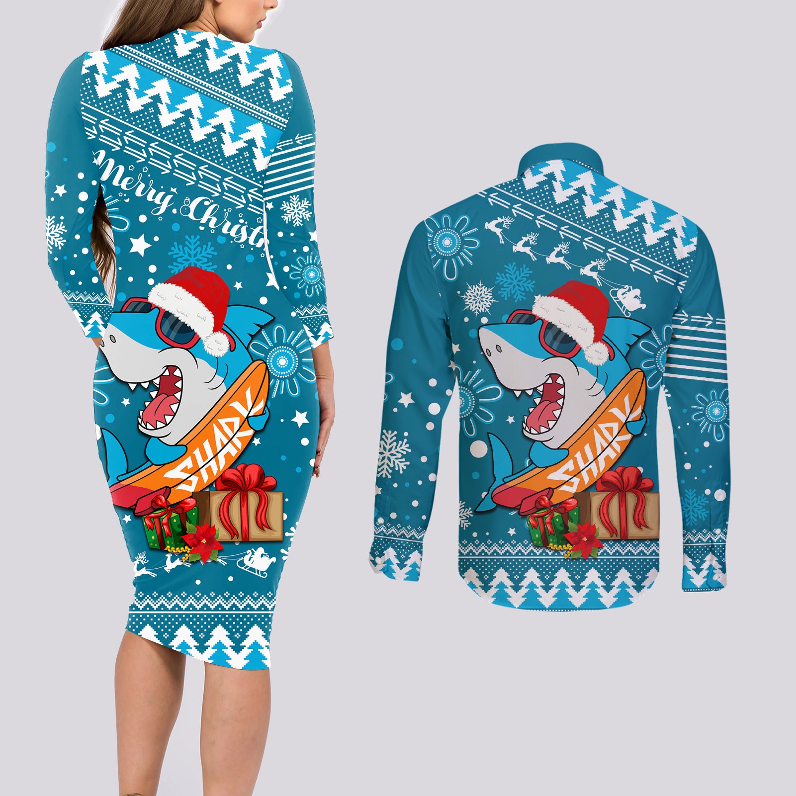 sharks-rugby-couples-matching-long-sleeve-bodycon-dress-and-long-sleeve-button-shirt-chirstmas-vibe-2023