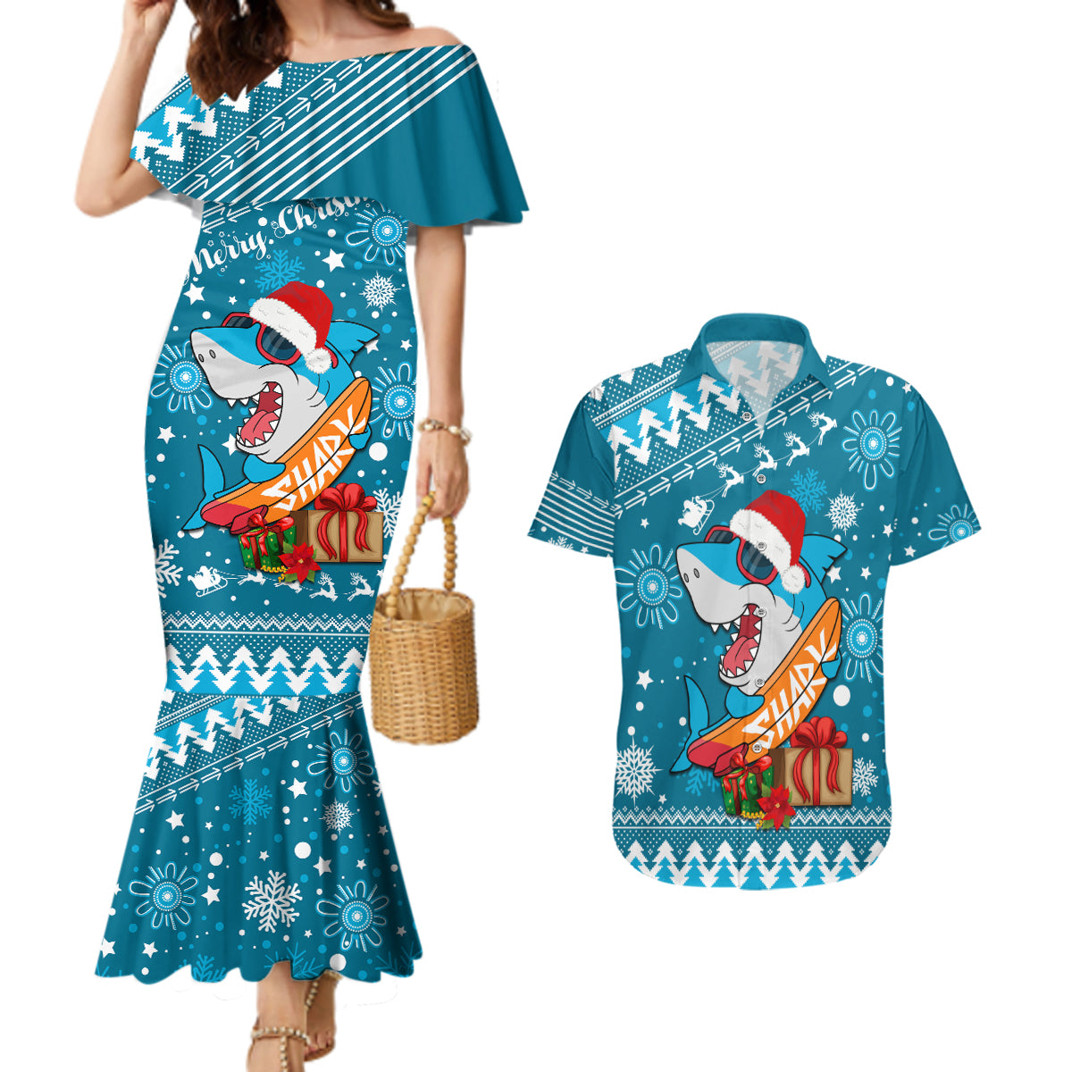 sharks-rugby-couples-matching-mermaid-dress-and-hawaiian-shirt-chirstmas-vibe-2023
