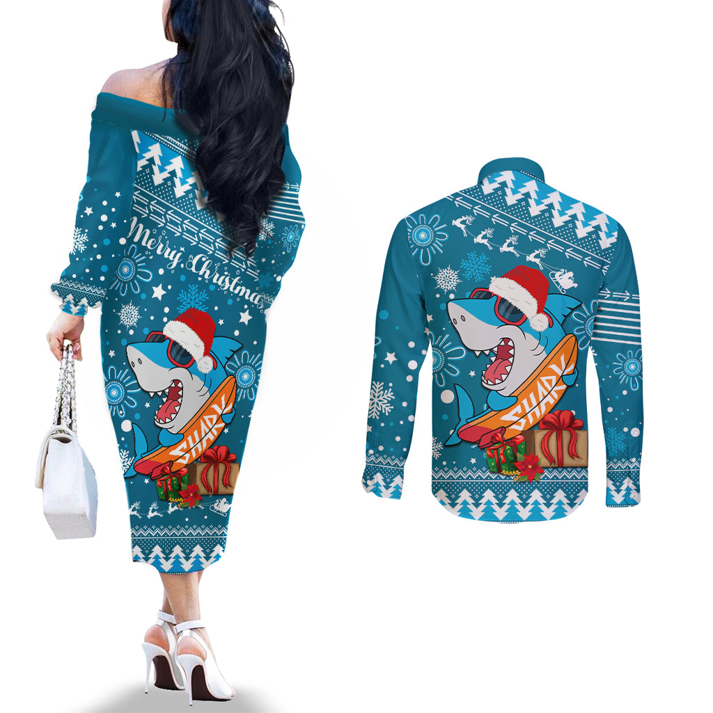 sharks-rugby-couples-matching-off-the-shoulder-long-sleeve-dress-and-long-sleeve-button-shirt-chirstmas-vibe-2023