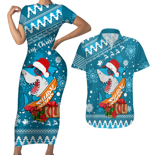 sharks-rugby-couples-matching-short-sleeve-bodycon-dress-and-hawaiian-shirt-chirstmas-vibe-2023