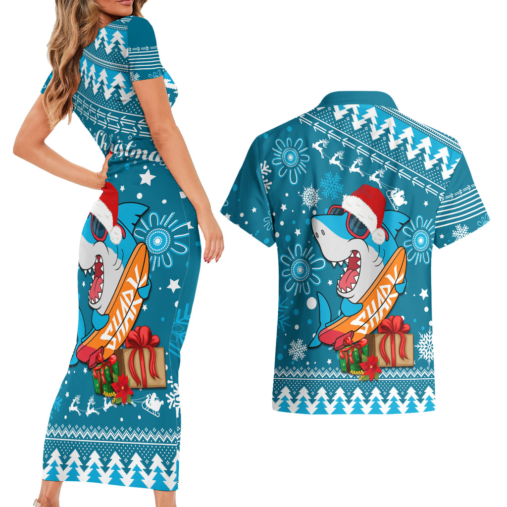 sharks-rugby-couples-matching-short-sleeve-bodycon-dress-and-hawaiian-shirt-chirstmas-vibe-2023