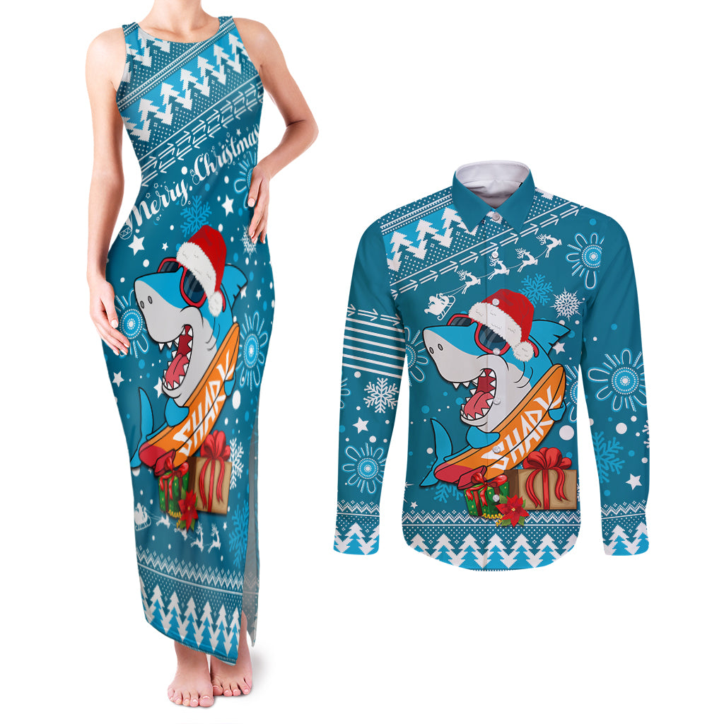 sharks-rugby-couples-matching-tank-maxi-dress-and-long-sleeve-button-shirt-chirstmas-vibe-2023