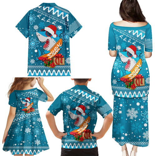 sharks-rugby-family-matching-puletasi-dress-and-hawaiian-shirt-chirstmas-vibe-2023