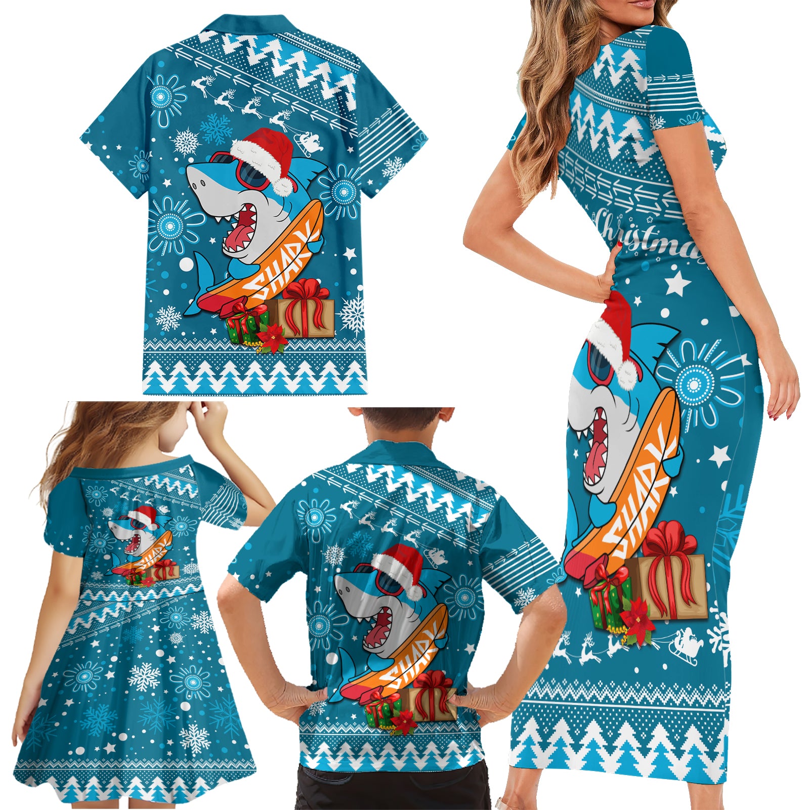 sharks-rugby-family-matching-short-sleeve-bodycon-dress-and-hawaiian-shirt-chirstmas-vibe-2023