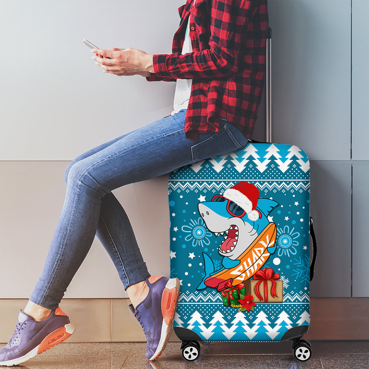sharks-rugby-luggage-cover-chirstmas-vibe-2023