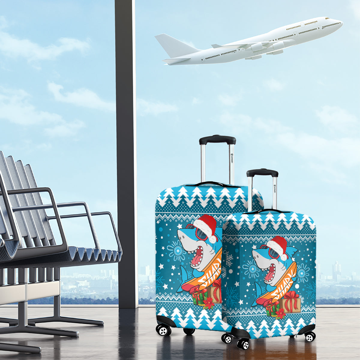 sharks-rugby-luggage-cover-chirstmas-vibe-2023