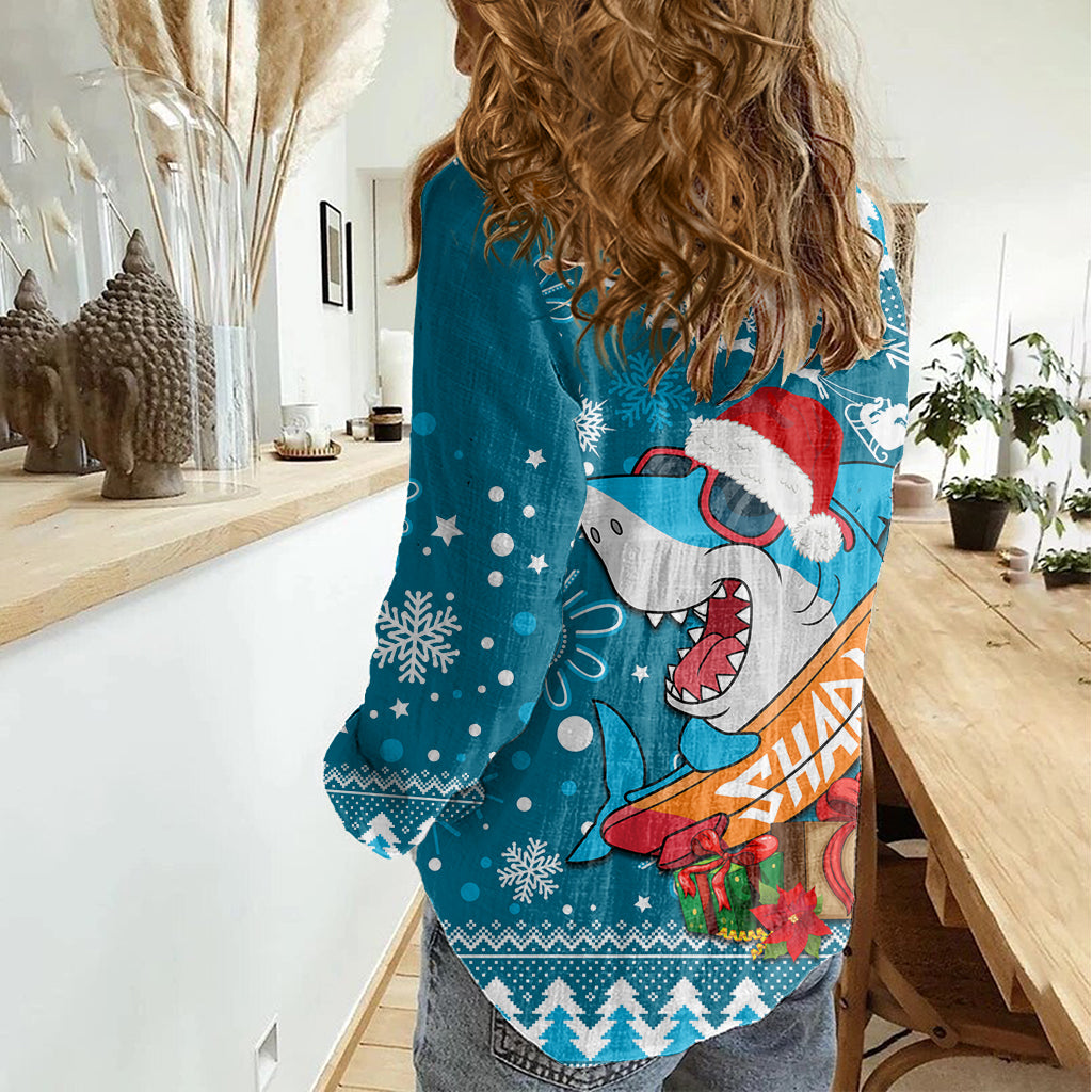 sharks-rugby-women-casual-shirt-chirstmas-vibe-2023
