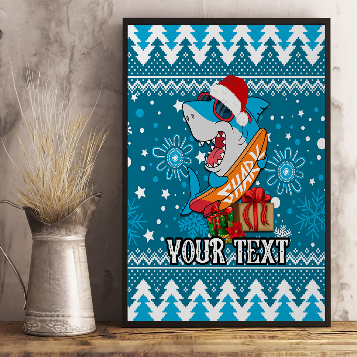custom-sharks-rugby-canvas-wall-art-chirstmas-vibe-2023