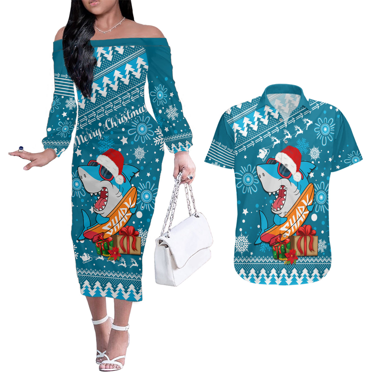 custom-sharks-rugby-couples-matching-off-the-shoulder-long-sleeve-dress-and-hawaiian-shirt-chirstmas-vibe-2023
