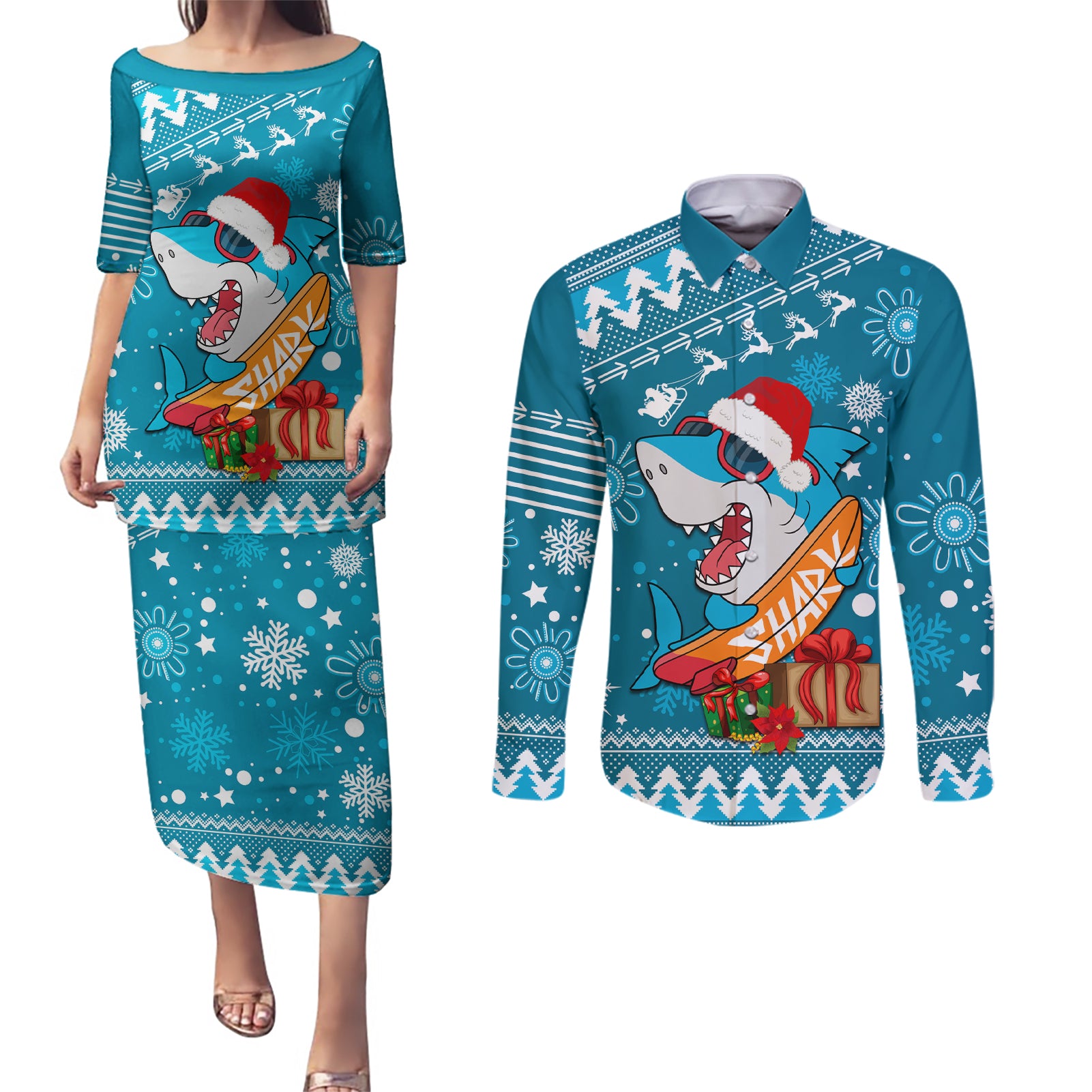 custom-sharks-rugby-couples-matching-puletasi-dress-and-long-sleeve-button-shirt-chirstmas-vibe-2023