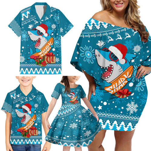 custom-sharks-rugby-family-matching-off-shoulder-short-dress-and-hawaiian-shirt-chirstmas-vibe-2023