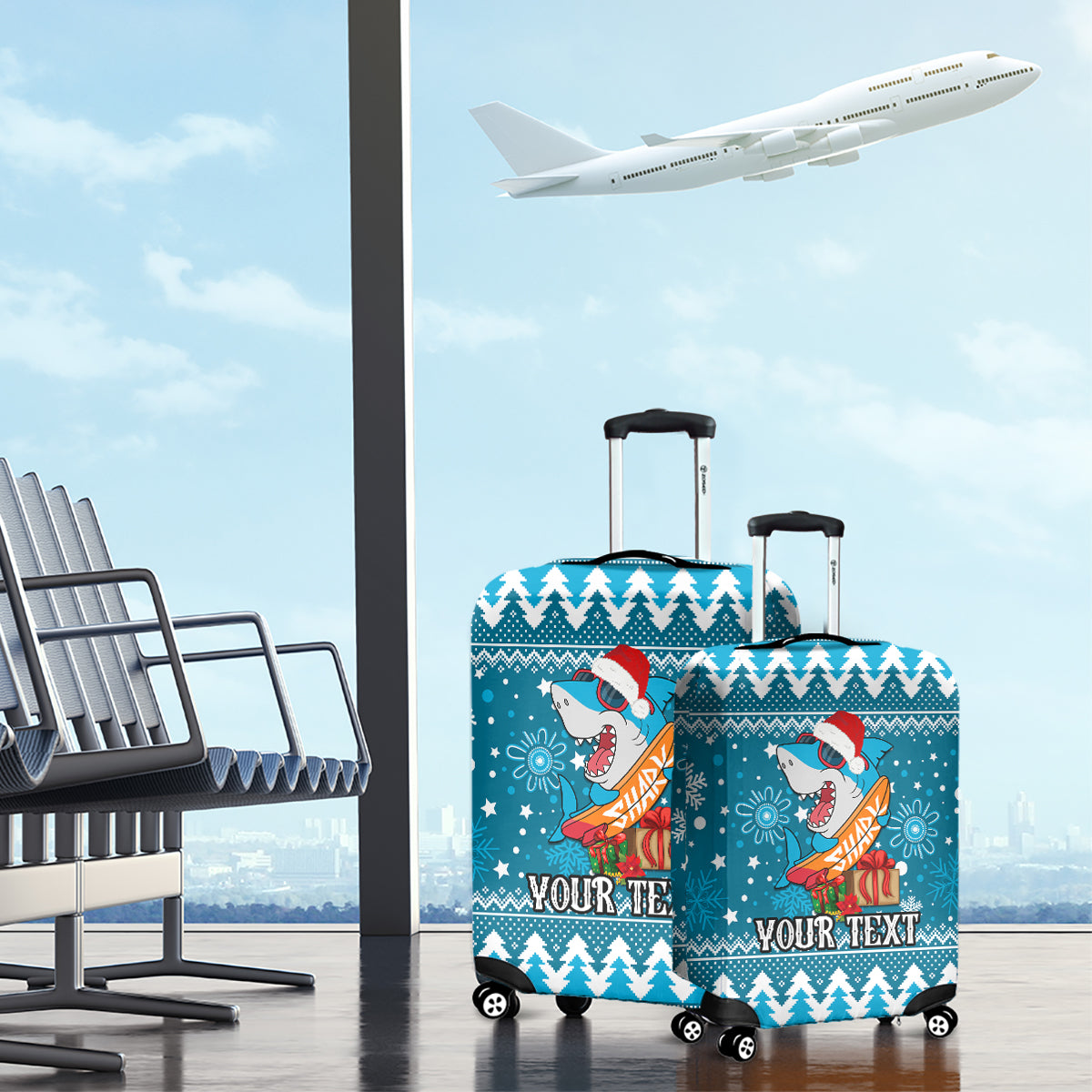 custom-sharks-rugby-luggage-cover-chirstmas-vibe-2023
