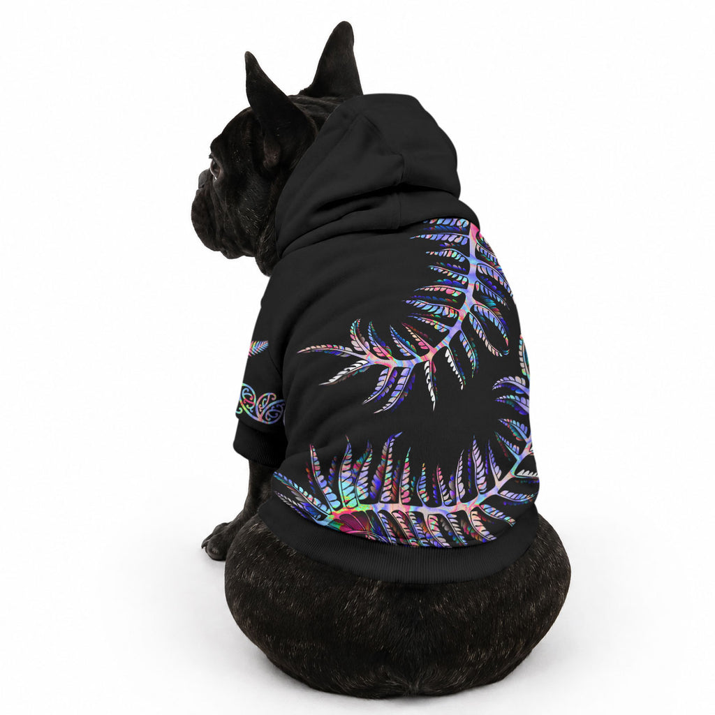 New Zealand Pet Hoodie Aotearoa Silver Fern Mixed Papua Shell Purple Vibe