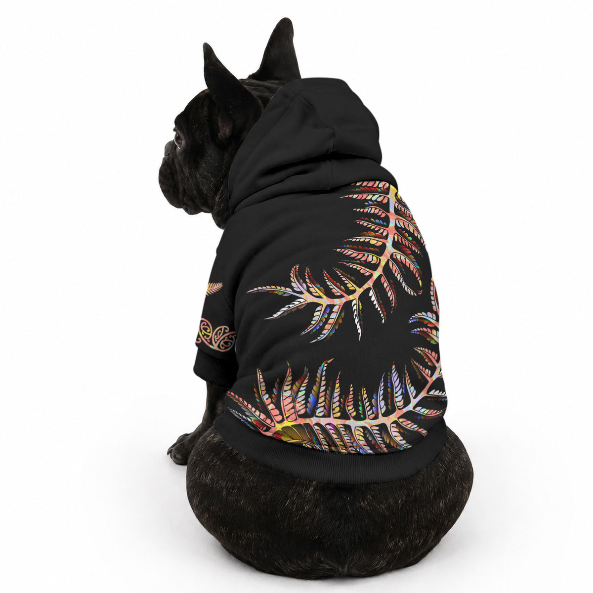 New Zealand Pet Hoodie Aotearoa Silver Fern Mixed Papua Shell Red Vibe