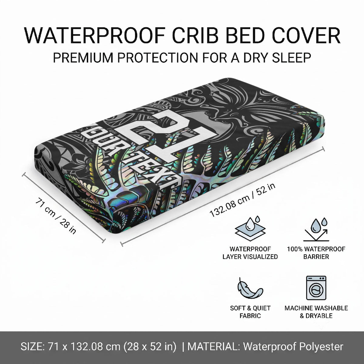 Custom New Zealand Maori Rugby Baby Bed Cover NZ Black Fern Champions History With Papua Shell