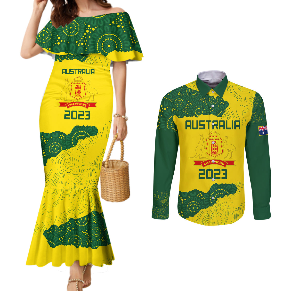 australia-cricket-couples-matching-mermaid-dress-and-long-sleeve-button-shirt-history-commemorative-world-cup-winners