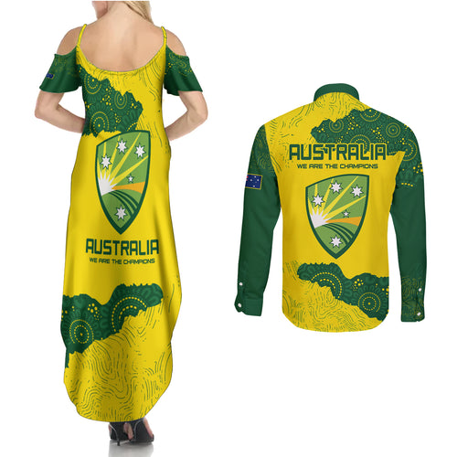 australia-cricket-couples-matching-summer-maxi-dress-and-long-sleeve-button-shirt-history-commemorative-world-cup-winners