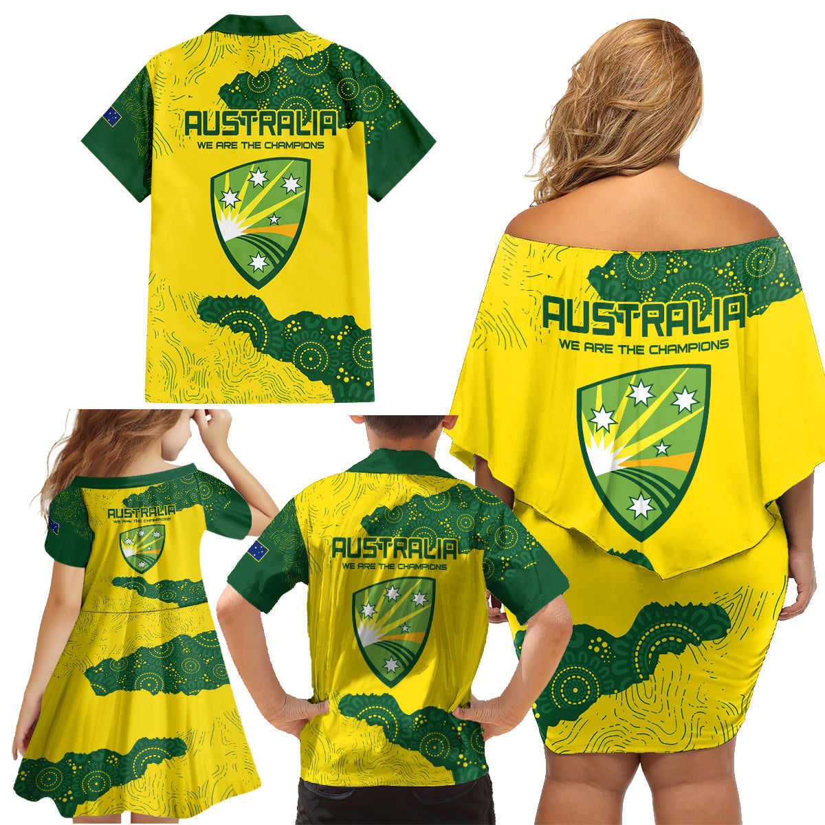 australia-cricket-family-matching-off-shoulder-short-dress-and-hawaiian-shirt-history-commemorative-world-cup-winners