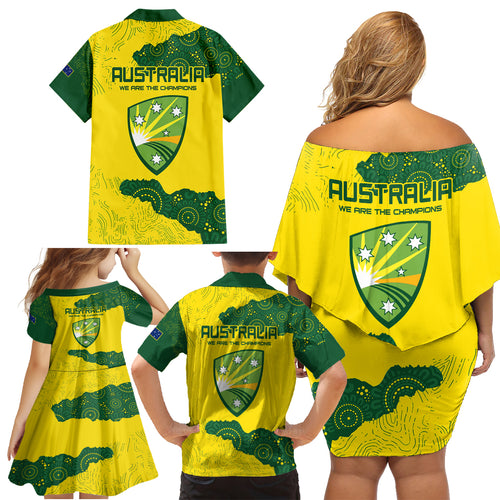 australia-cricket-family-matching-off-shoulder-short-dress-and-hawaiian-shirt-history-commemorative-world-cup-winners
