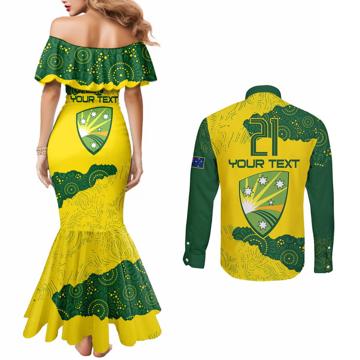 custom-australia-cricket-couples-matching-mermaid-dress-and-long-sleeve-button-shirt-history-commemorative-world-cup-winners