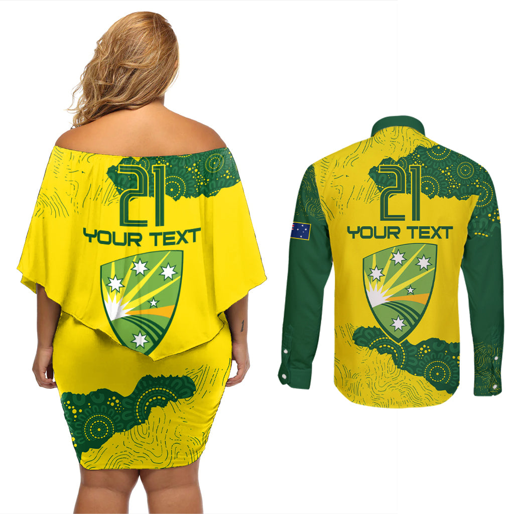custom-australia-cricket-couples-matching-off-shoulder-short-dress-and-long-sleeve-button-shirt-history-commemorative-world-cup-winners