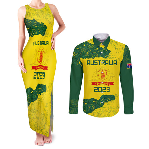 custom-australia-cricket-couples-matching-tank-maxi-dress-and-long-sleeve-button-shirt-history-commemorative-world-cup-winners
