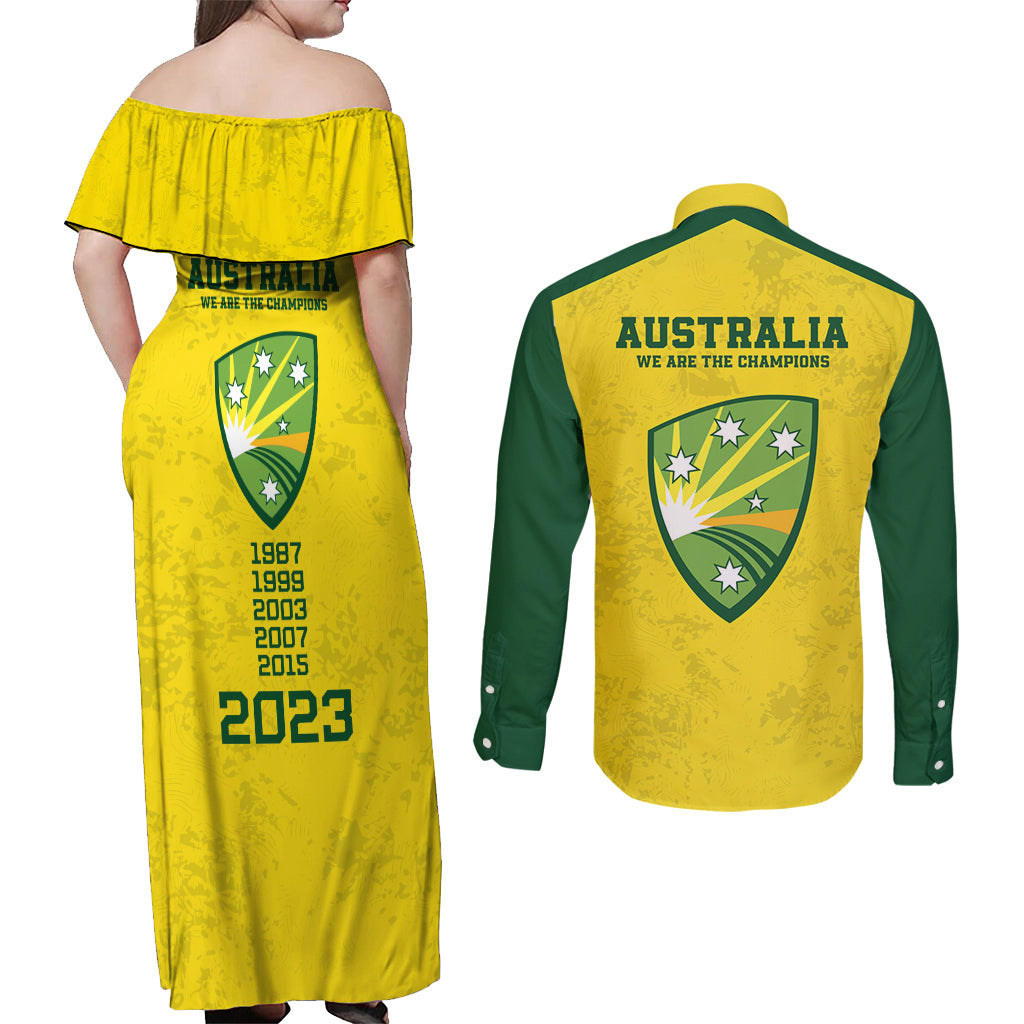 australia-cricket-couples-matching-off-shoulder-maxi-dress-and-long-sleeve-button-shirt-history-champions-world-cup-unique