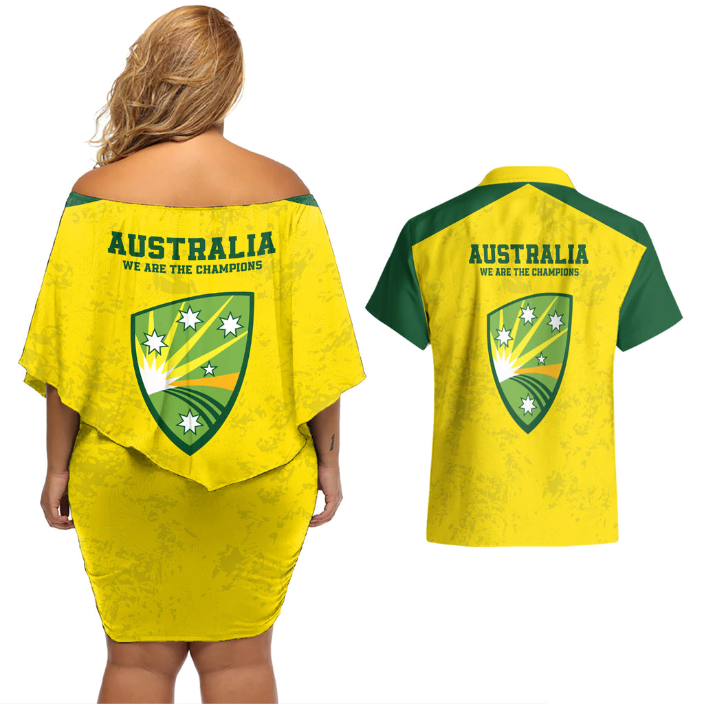 australia-cricket-couples-matching-off-shoulder-short-dress-and-hawaiian-shirt-history-champions-world-cup-unique
