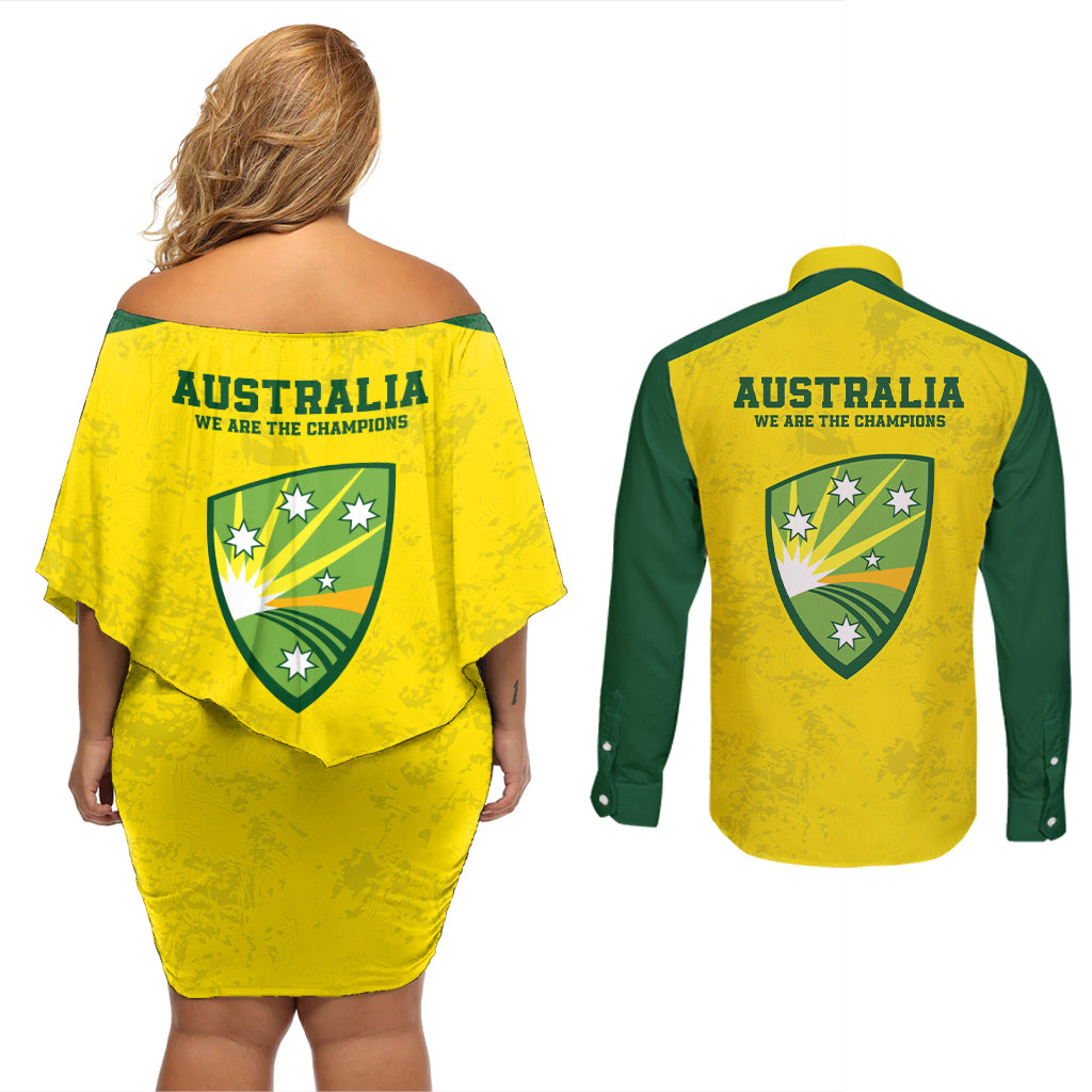 australia-cricket-couples-matching-off-shoulder-short-dress-and-long-sleeve-button-shirt-history-champions-world-cup-unique