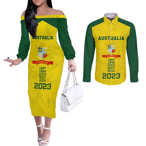 australia-cricket-couples-matching-off-the-shoulder-long-sleeve-dress-and-long-sleeve-button-shirt-history-champions-world-cup-unique