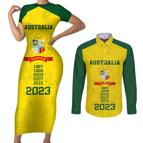 australia-cricket-couples-matching-short-sleeve-bodycon-dress-and-long-sleeve-button-shirt-history-champions-world-cup-unique