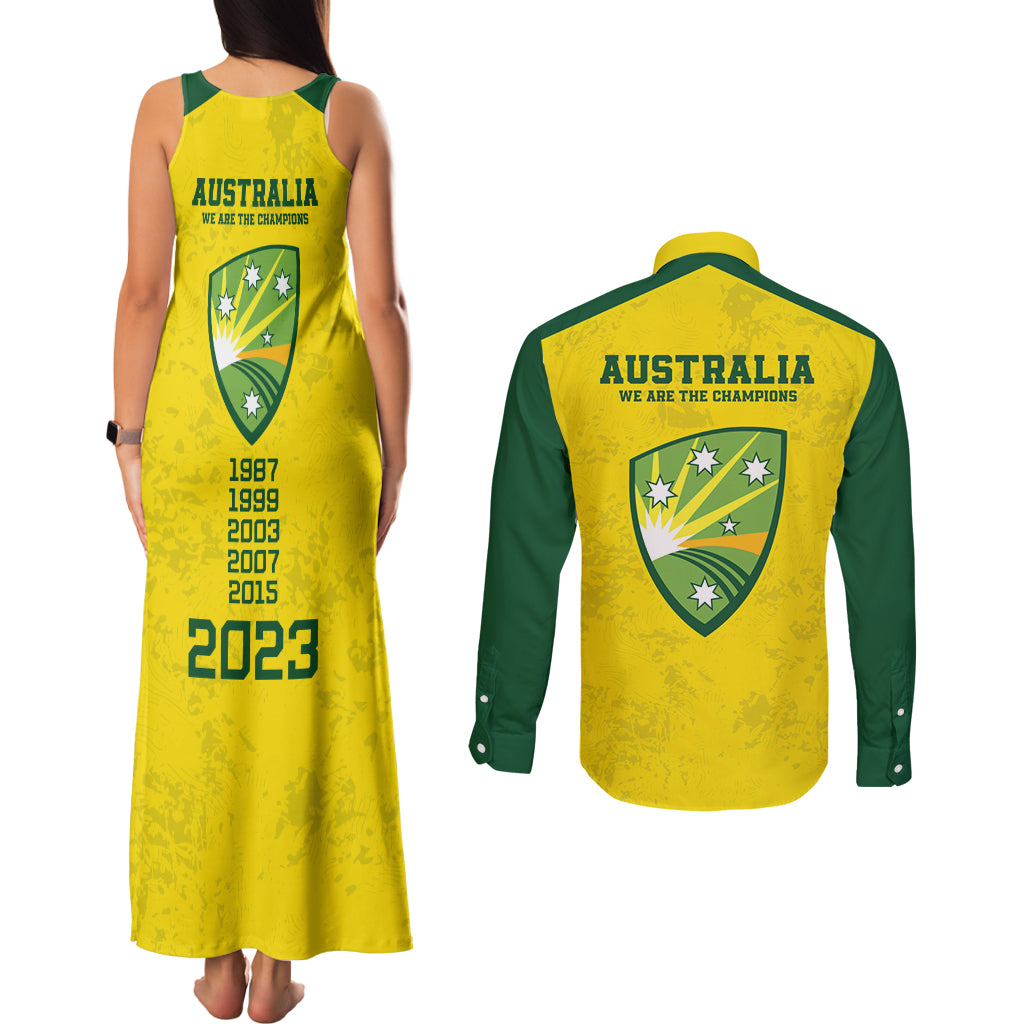 australia-cricket-couples-matching-tank-maxi-dress-and-long-sleeve-button-shirt-history-champions-world-cup-unique