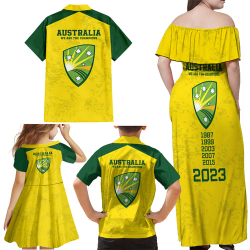 australia-cricket-family-matching-off-shoulder-maxi-dress-and-hawaiian-shirt-history-champions-world-cup-unique
