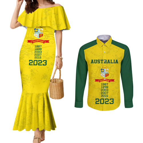 custom-australia-cricket-couples-matching-mermaid-dress-and-long-sleeve-button-shirt-history-champions-world-cup-unique
