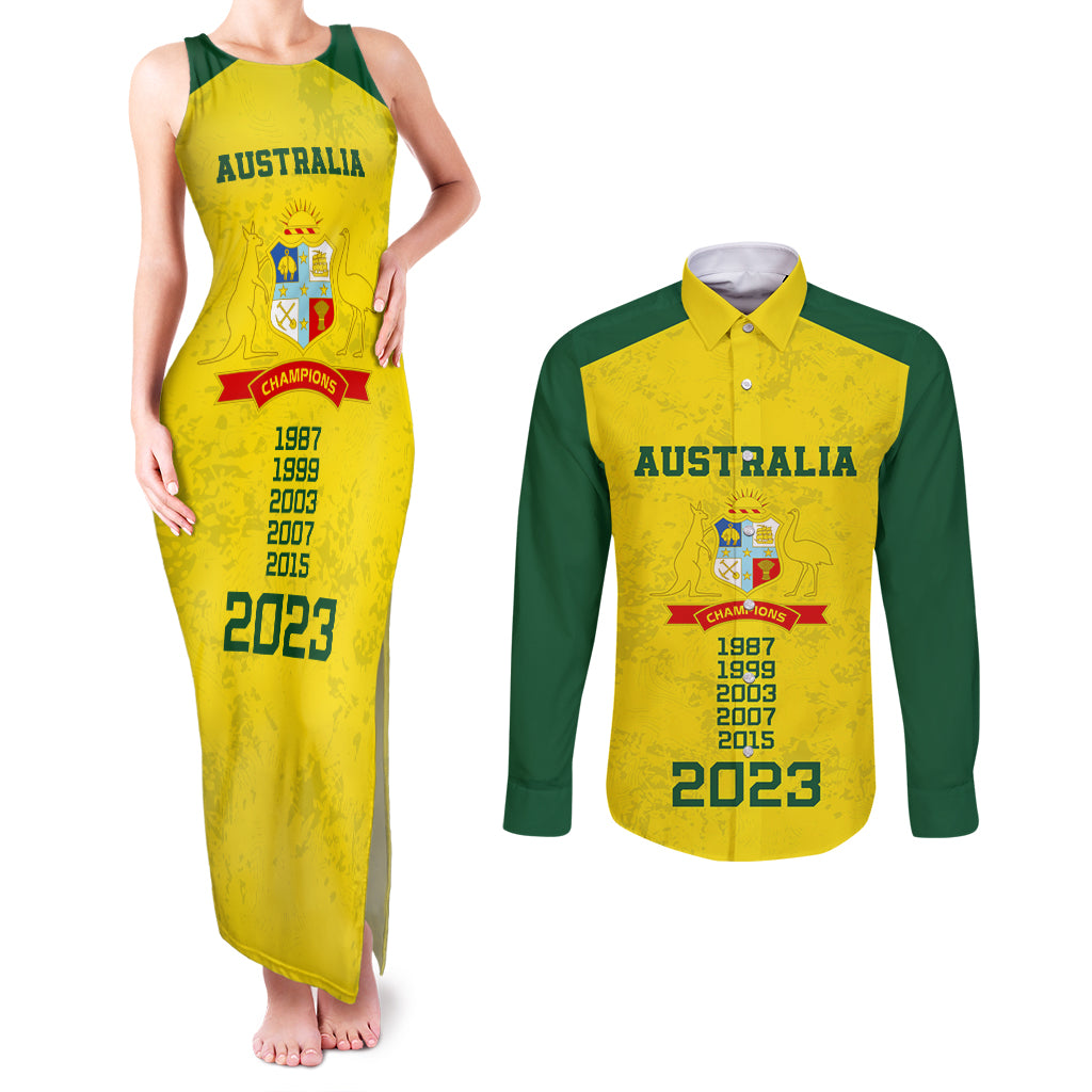 custom-australia-cricket-couples-matching-tank-maxi-dress-and-long-sleeve-button-shirt-history-champions-world-cup-unique