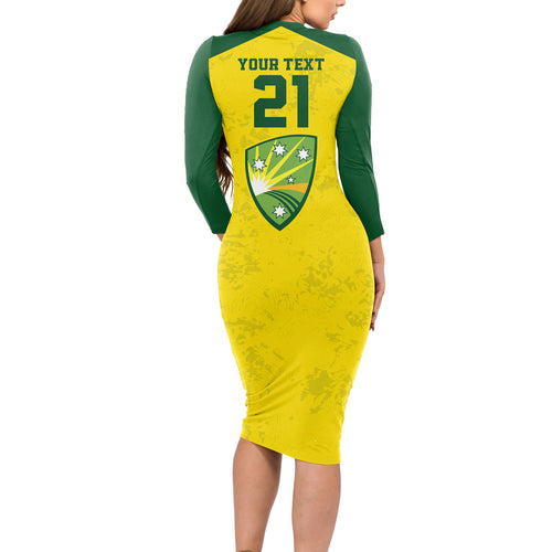 custom-australia-cricket-long-sleeve-bodycon-dress-history-champions-world-cup-unique