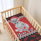 Personalised New Zealand Christmas Baby Bed Cover Maori Tiki Meri Kirihimete