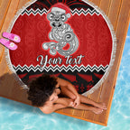 personalised-new-zealand-christmas-beach-blanket-maori-tiki-meri-kirihimete
