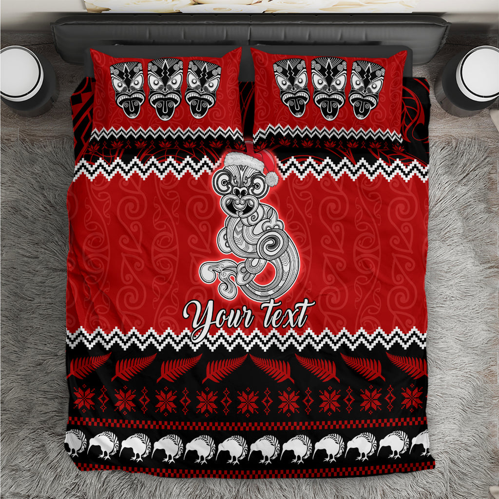 personalised-new-zealand-christmas-bedding-set-maori-tiki-meri-kirihimete