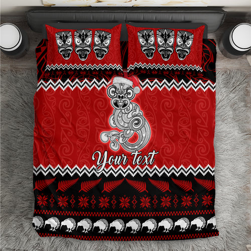 personalised-new-zealand-christmas-bedding-set-maori-tiki-meri-kirihimete