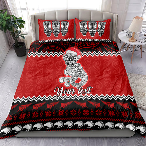 personalised-new-zealand-christmas-bedding-set-maori-tiki-meri-kirihimete