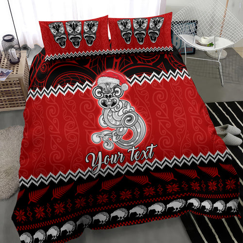 personalised-new-zealand-christmas-bedding-set-maori-tiki-meri-kirihimete