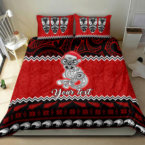 personalised-new-zealand-christmas-bedding-set-maori-tiki-meri-kirihimete