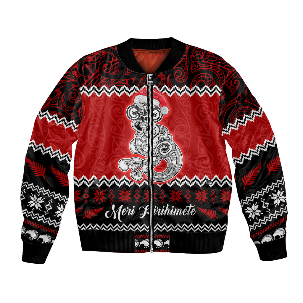personalised-new-zealand-christmas-bomber-jacket-maori-tiki-meri-kirihimete