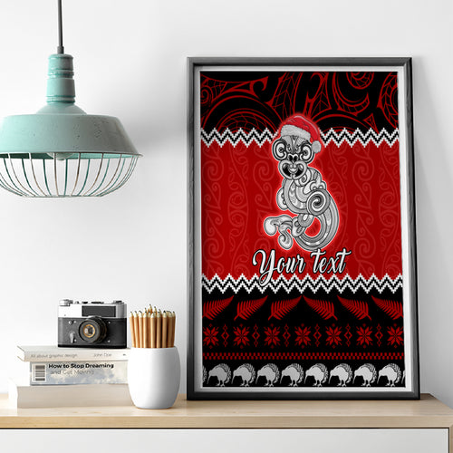 personalised-new-zealand-christmas-canvas-wall-art-maori-tiki-meri-kirihimete